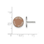 Sterling Silver Rhodium-plated LogoArt Sigma Delta Tau Sorority Text Color Enamel Post Earrings