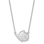 Sterling Silver Rhodium-plated NHL LogoArt Ottawa Senators Large Enameled Pendant 18 inch Necklace