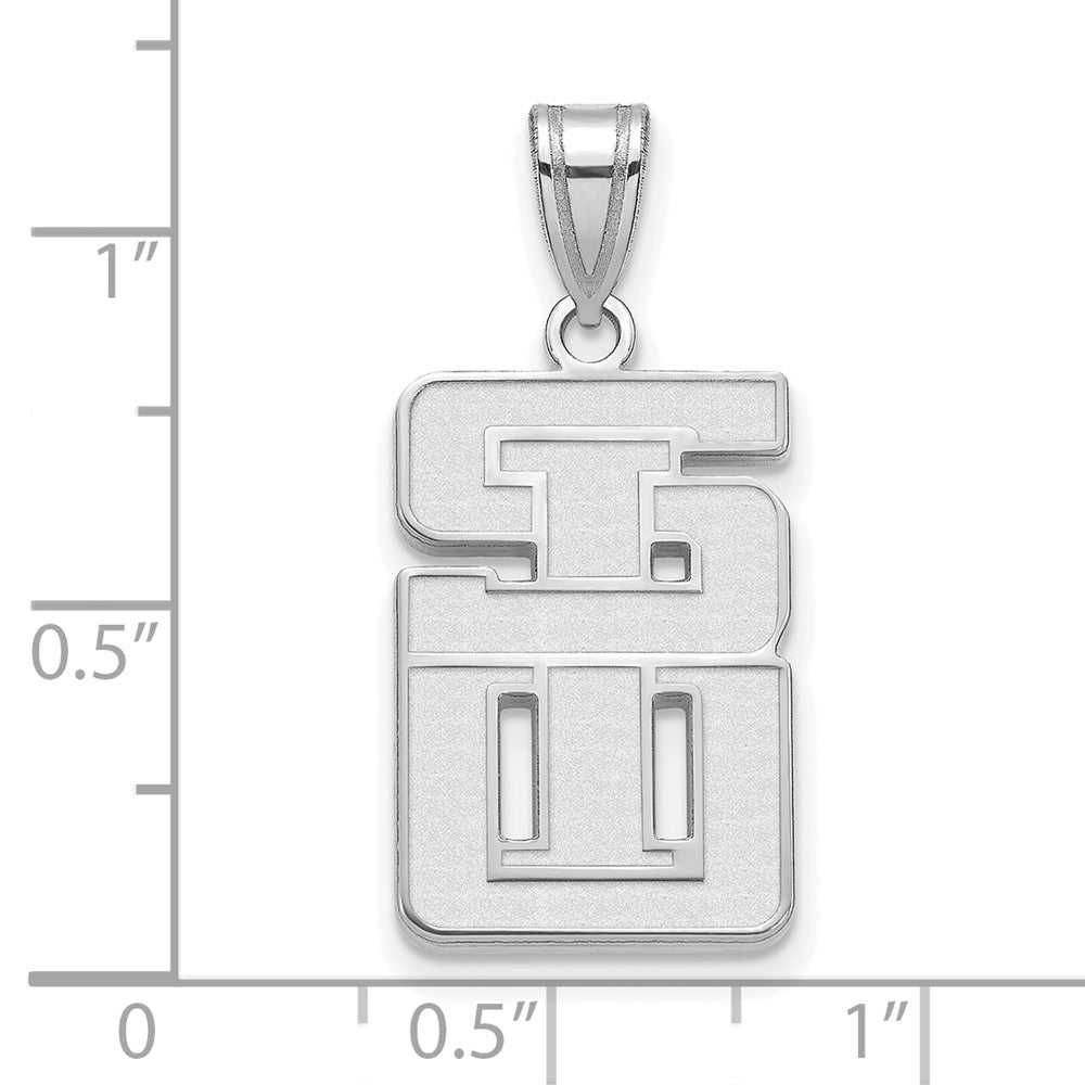 Sterling S. Rh-plated LogoArt Southern Illinois University Large Pendant