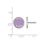 Sterling Silver Rhodium-plated LogoArt Sigma Kappa Sorority Text Color Enamel Post Earrings