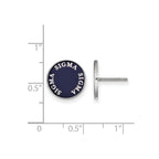 Sterling Silver Rhodium-plated LogoArt Sigma Sigma Sigma Sorority Text Color Enamel Post Earrings