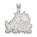 10k White Gold LogoArt Texas Christian University Horned Frog Large Pendant