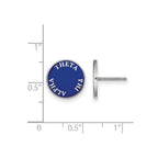 Sterling Silver Rhodium-plated LogoArt Theta Phi Alpha Sorority Text Color Enamel Post Earrings