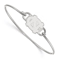 Sterling Silver Rhodium-plated LogoArt University of North Carolina N-C Small Center 7 inch Wire Bangle