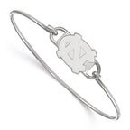 Sterling Silver Rhodium-plated LogoArt University of North Carolina N-C Small Center 7 inch Wire Bangle