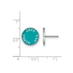 Sterling Silver Rhodium-plated LogoArt Zeta Tau Alpha Sorority Text Color Enamel Post Earrings