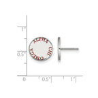 Sterling Silver Rhodium-plated LogoArt Alpha Chi Omega Sorority Text Color Enamel Post Earrings