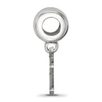 Sterling Silver Rhodium-plated LogoArt Baylor University Bears Extra Small Dangle Bead Charm