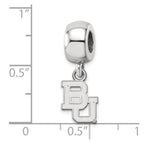 Sterling Silver Rhodium-plated LogoArt Baylor University Bears Extra Small Dangle Bead Charm