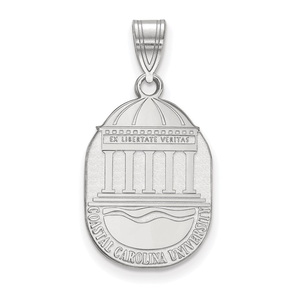 Sterling Silver Rhodium-plated LogoArt Coastal Carolina University Large Crest Pendant