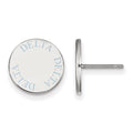 Sterling Silver Rhodium-plated LogoArt Delta Delta Delta Sorority Text Color Enamel Post Earrings