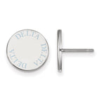 Sterling Silver Rhodium-plated LogoArt Delta Delta Delta Sorority Text Color Enamel Post Earrings
