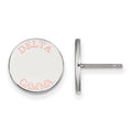 Sterling Silver Rhodium-plated LogoArt Delta Gamma Sorority Text Color Enamel Post Earrings