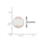 Sterling Silver Rhodium-plated LogoArt Delta Zeta Sorority Text Color Enamel Post Earrings