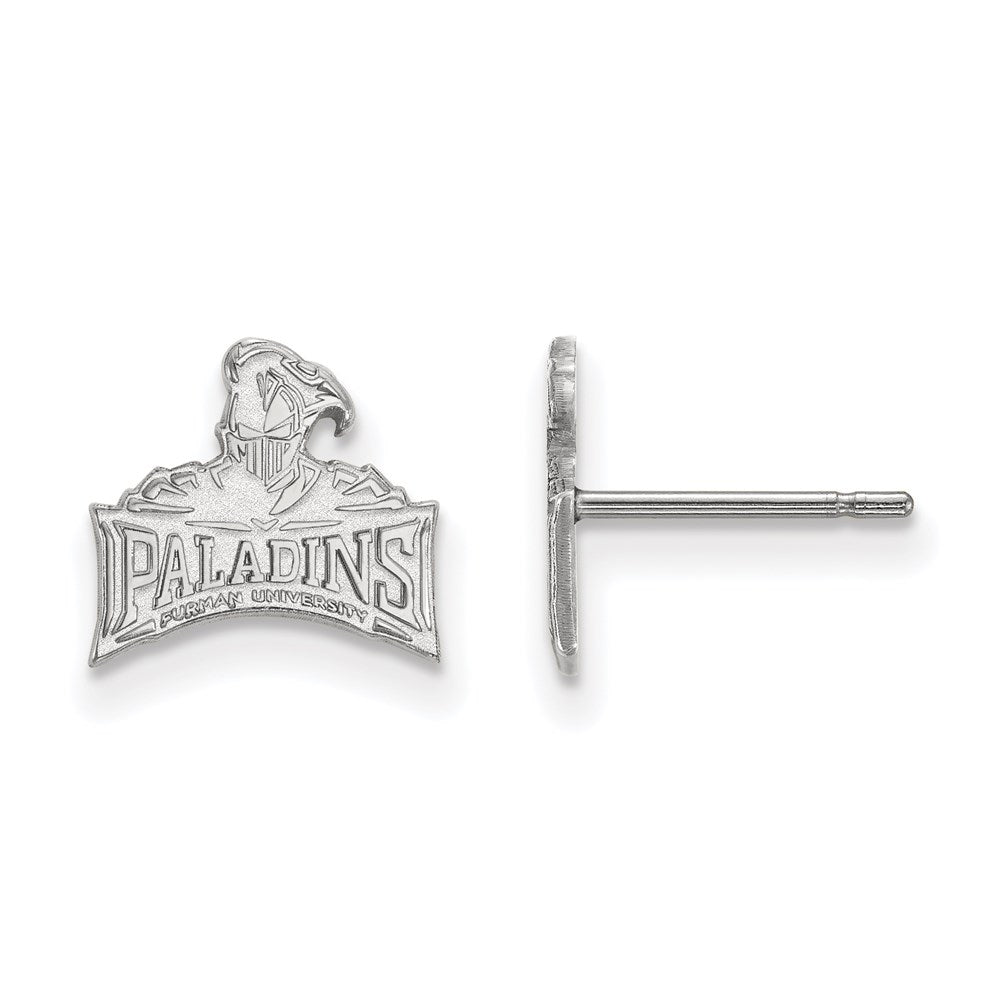 14k White Gold LogoArt Furman University Paladins Extra Small Post Earrings