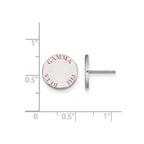 Sterling Silver Rhodium-plated LogoArt Gamma Phi Beta Sorority Text Color Enamel Post Earrings
