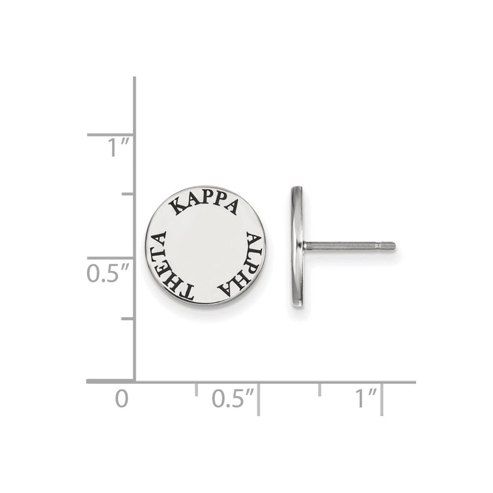 Sterling Silver Rhodium-plated LogoArt Kappa Alpha Theta Sorority Text Color Enamel Post Earrings