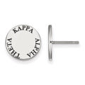 Sterling Silver Rhodium-plated LogoArt Kappa Alpha Theta Sorority Text Color Enamel Post Earrings