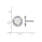 Sterling Silver Rhodium-plated LogoArt Kappa Kappa Gamma Sorority Text Color Enamel Post Earrings