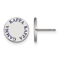 Sterling Silver Rhodium-plated LogoArt Kappa Kappa Gamma Sorority Text Color Enamel Post Earrings