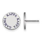 Sterling Silver Rhodium-plated LogoArt Kappa Kappa Gamma Sorority Text Color Enamel Post Earrings