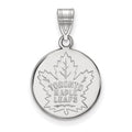 10k White Gold NHL LogoArt Toronto Maple Leafs Medium Disc Pendant