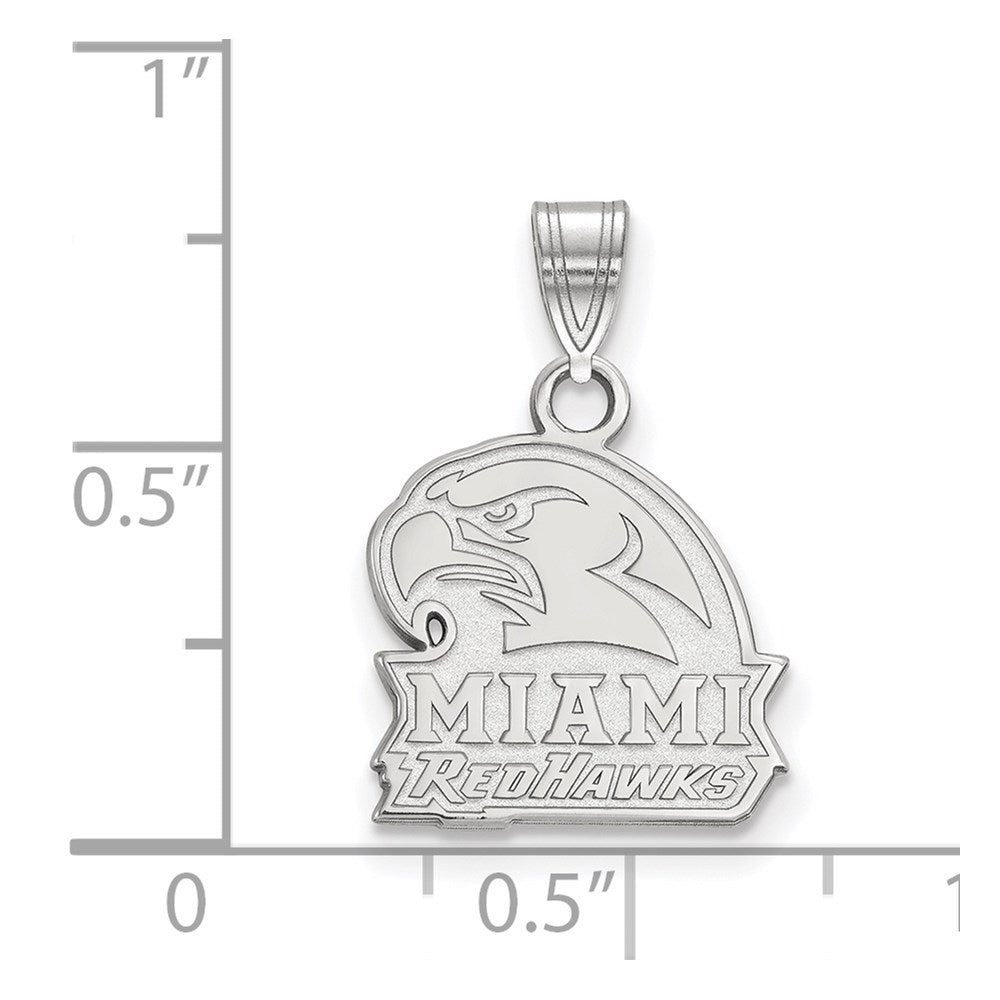 14k White Gold LogoArt Miami University Ohio Redhawks Small Pendant