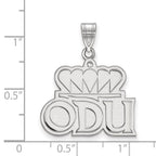 Sterling Silver Rhodium-plated LogoArt Old Dominion University O-D-U Large Pendant