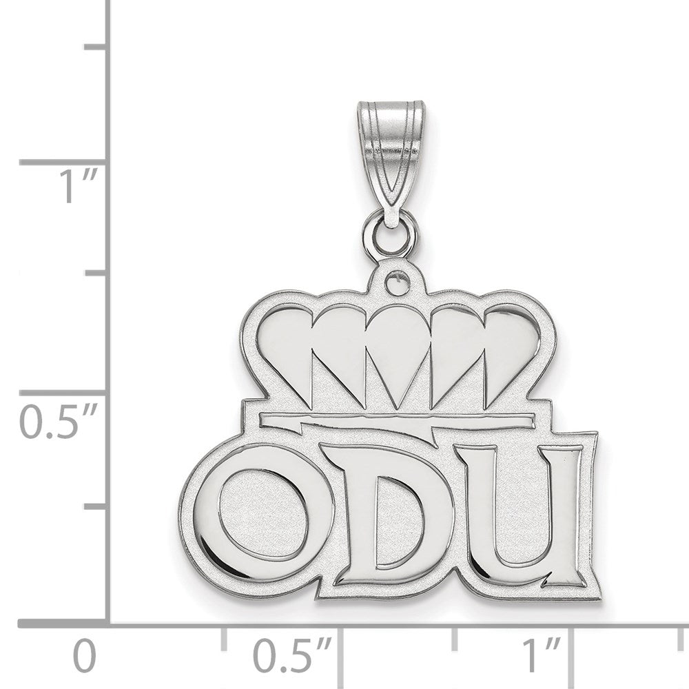 10k White Gold LogoArt Old Dominion University O-D-U Large Pendant