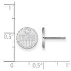 Sterling Silver Rhodium-plated NHL LogoArt Edmonton Oilers Extra Small Post Earrings