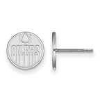 Sterling Silver Rhodium-plated NHL LogoArt Edmonton Oilers Extra Small Post Earrings