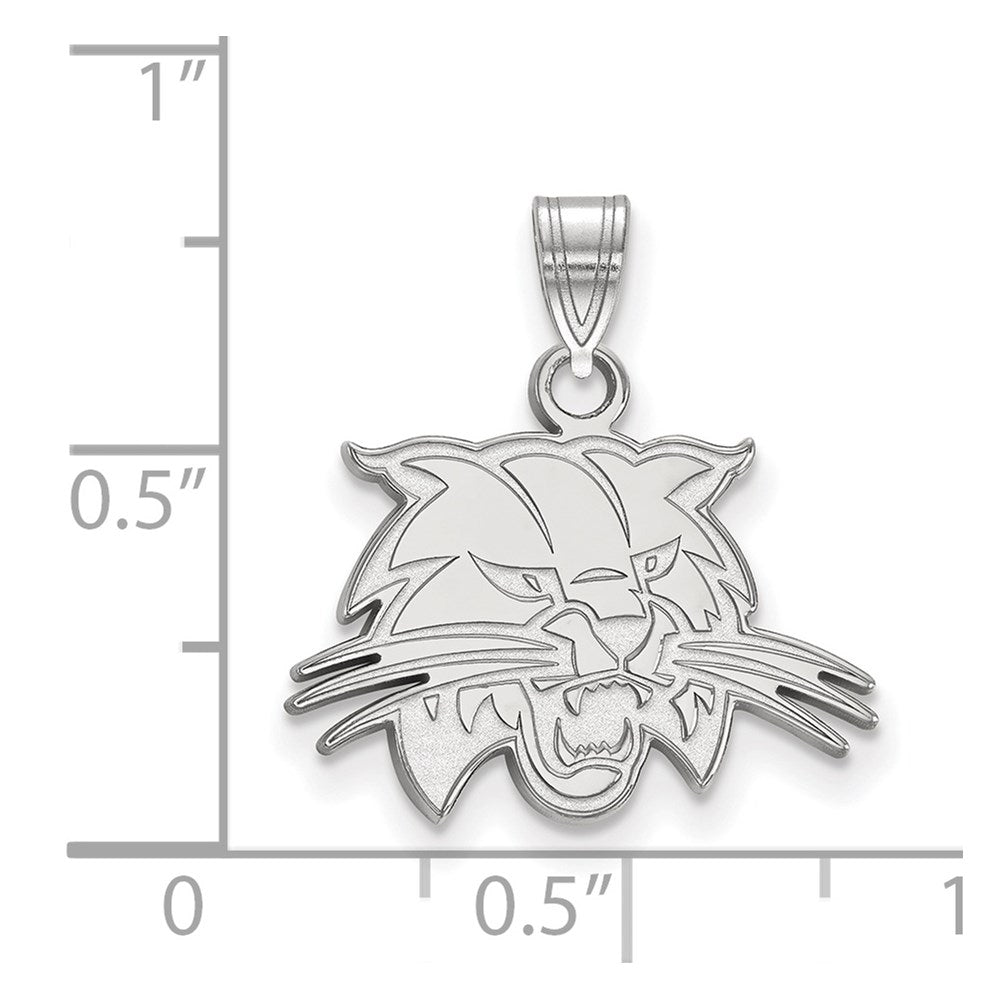 10k White Gold LogoArt Ohio University Bobcat Small Pendant