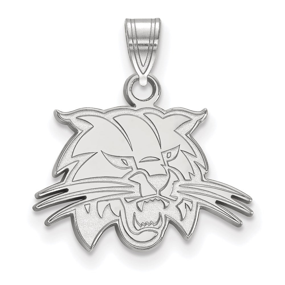 14k White Gold LogoArt Ohio University Bobcat Small Pendant