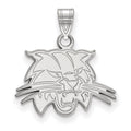 Sterling Silver Rhodium-plated LogoArt Ohio University Bobcat Small Pendant
