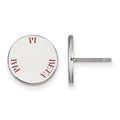 Sterling Silver Rhodium-plated LogoArt Pi Beta Phi Sorority Text Color Enamel Post Earrings