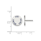 Sterling Silver Rhodium-plated LogoArt Phi Sigma Sigma Sorority Text Color Enamel Post Earrings