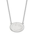 14k White Gold LogoArt Penn State University Lion Large Pendant 18 inch Necklace