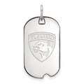 Sterling Silver Rhodium-plated NHL LogoArt Florida Panthers Small Dog Tag Pendant