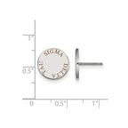 Sterling Silver Rhodium-plated LogoArt Sigma Delta Tau Sorority Text Color Enamel Post Earrings