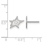 Sterling Silver Rhodium-plated NHL LogoArt Dallas Stars Extra Small Post Earrings