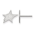 Sterling Silver Rhodium-plated NHL LogoArt Dallas Stars Extra Small Post Earrings