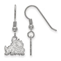 Sterling Silver Rhodium-plated LogoArt Texas Christian University Horned Frog Extra Small Dangle Wire Earrings