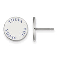 Sterling Silver Rhodium-plated LogoArt Theta Phi Alpha Sorority Text Color Enamel Post Earrings