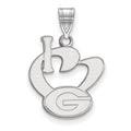 Sterling Silver Rhodium-plated LogoArt University of Georgia Medium I Heart Letter G Pendant