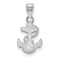 Sterling Silver Rhodium-plated LogoArt US Naval Academy Anchor Small Pendant
