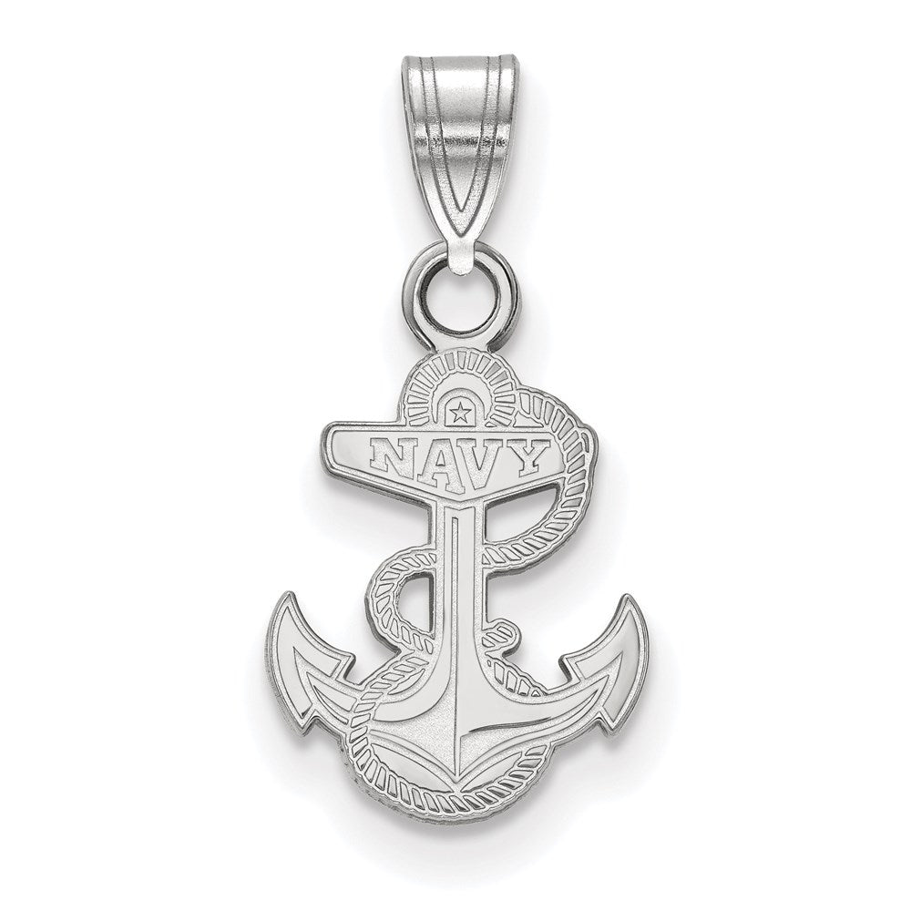 10k White Gold LogoArt US Naval Academy Anchor Small Pendant