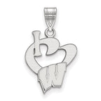 Sterling Silver Rhodium-plated LogoArt University of Wisconsin Large I Heart Pendant