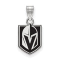 Sterling Silver Rhodium-plated NHL LogoArt NHL Vegas Golden Knights Small Enameled Pendant