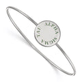 Sterling Silver Rh-plated LogoArt Alpha Sigma Tau Enameled Slip-on Bangle