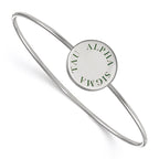 Sterling Silver Rh-plated LogoArt Alpha Sigma Tau Enameled Slip-on Bangle